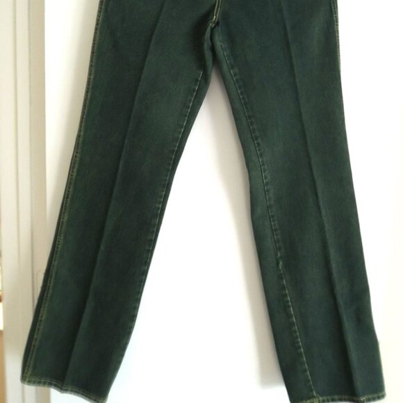 Rxmance Jeans Size 28 x 35 Dark Green Riveted 5 Pocket Vtg 70s Jean by Cotler - Picture 6 of 6